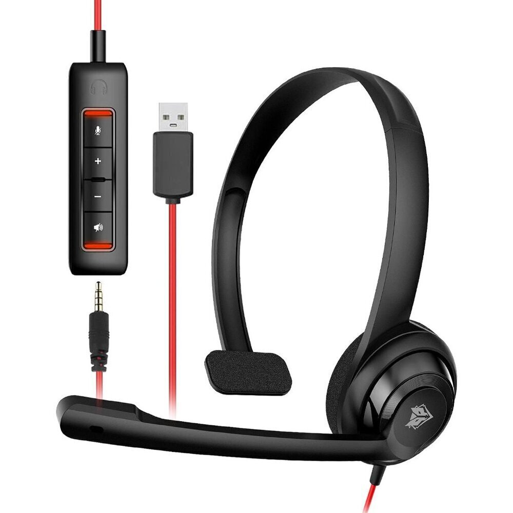 USB Headset with Microphone Noise Cancelling &in-line Control, Ultra Comfort Com